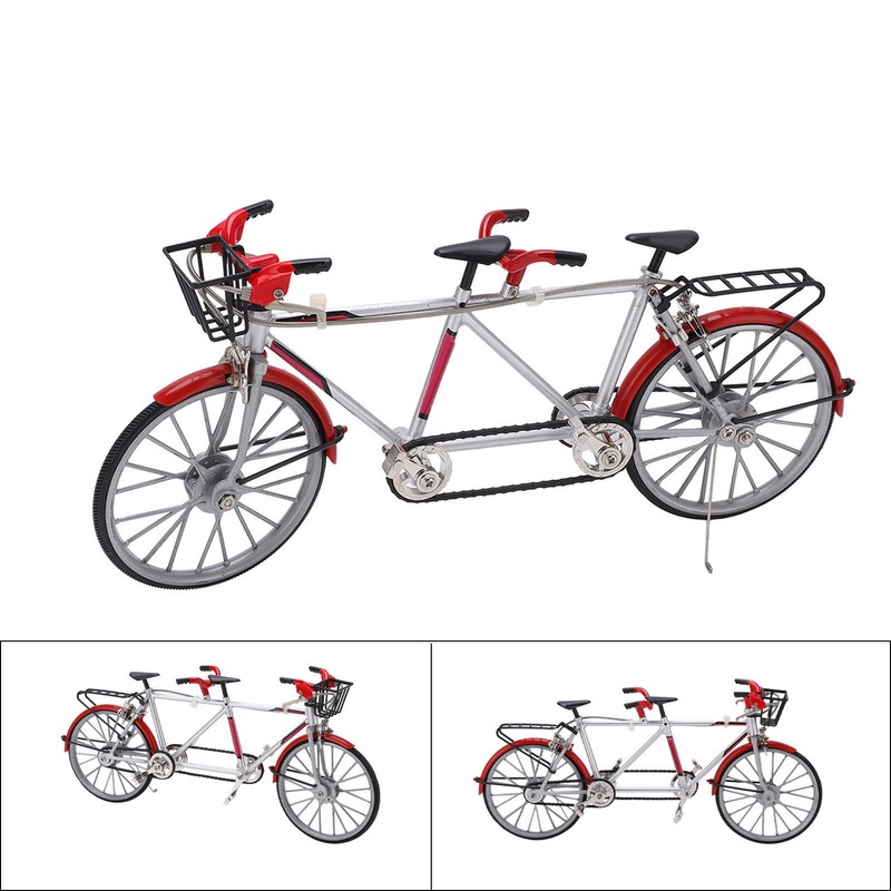 Tandem Mini Bicycle Model High Simulation Exquisite Details Alloy Bike