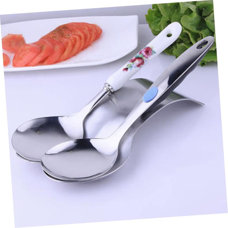 Reposa Cucharas Doble Acero Inoxidable Base Gruesa Cucharas Sopa Espátulas