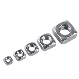 Square Nut, 100Pcs M3 M4 M5 M6 M8 DIN557 Stainless Steel 304 Metric Thread Square Locknuts Four-Sided Nut Fastener(M3 (100 pcs/Pack))