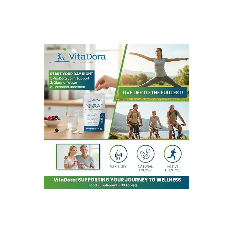 Joint Health Support Supplements with Turmeric, Ginger, Bromelain + Vitamins
