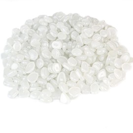 Pack of 400 Luminous Stones White Luminous Stones Garden Glow in the Dark Garden Decorative Stones Garden Glow-in-the-Dark Stones for Yard Grass and Aquarium Fish Container