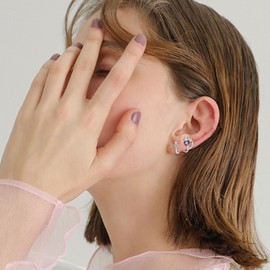 CRMAD Scottish Thistle Earrings Sterling Silver Purple Flower Studs Earrings Jewelry Gift for Women (Scottish Thistle)