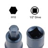 uxcell 1/2" Drive x H10 (10mm) Hex Bit Socket, S2