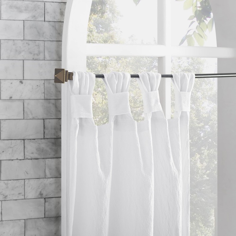 Archaeo Washed Cotton Small Window Twist Tab Cafe Curtains, 52"