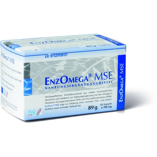 EnzOmega mse High Dose Unsaturated Omega 3 Fatty Acids of 750 mg with EPA + DHA (60 Capsules Fish Oil) Dr Enzmann