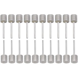 20Pcs Diamond Grinding Bits, 12mm Cylinder Head, 1/8 Shank, 45mm Long Diamond Coated Burr Mounted Point