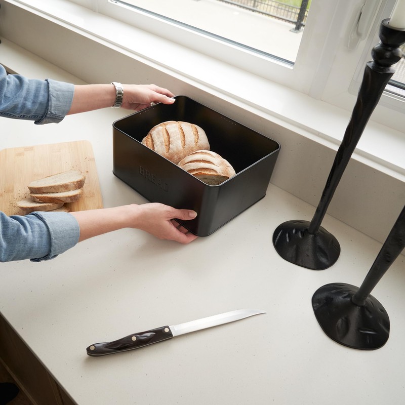 ZICOTO Beautiful Bread Box With Wooden Lid For Your Kitchen