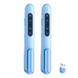 QUI Presentation Clicker, Hyperlink Volume Control Wireless Presenter,RF 2.4GHz USB Presentation Remote Control,PowerPoint Clicker Slide Advancer for Computer, Laptop, Mac (USB, Blue)