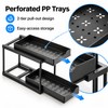 2-Tier Pull-Out Under Sink Organizer - Black Sliding Storage Rack