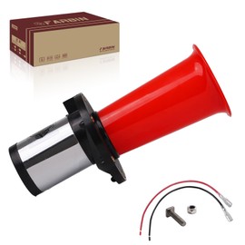 FARBIN Classical Car Horn Ooga Air Horn Antique Ahooga Horn Old Style 12v Horn Old Time Car Sound (Red Strange tone horn)
