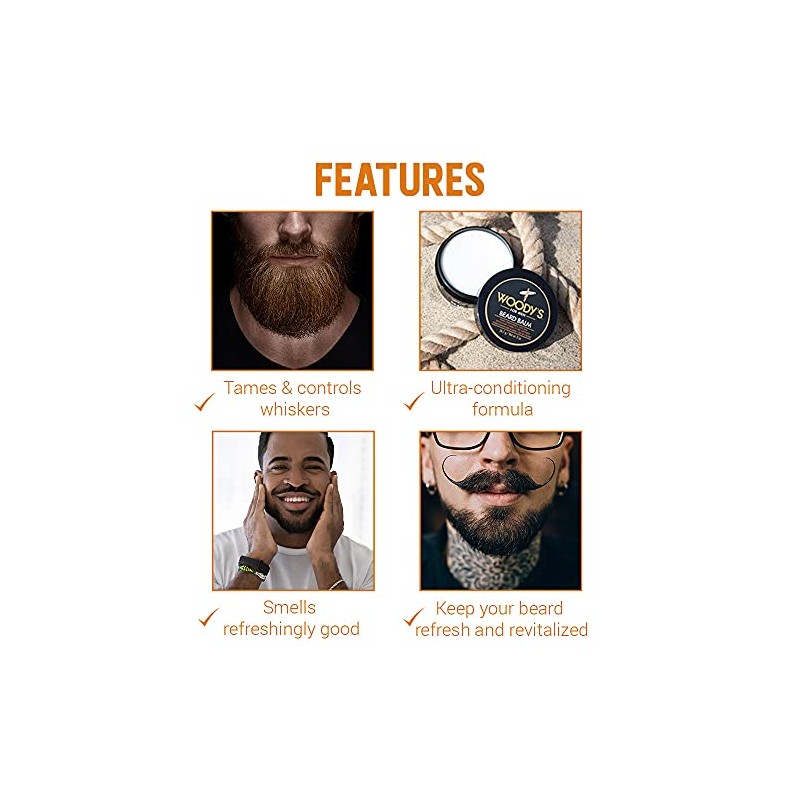 Woodys Beard Balm Men Balm 2 oz