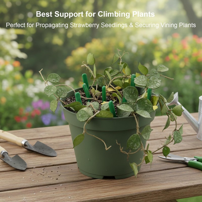 120 Pcs Strawberry Plant Support Pins, Plastic U-Shaped Garden Anchor
