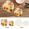 Blueangle 2-Pcs Yellow Watercolor Sunflowers Trivet Pot Holder - Round
