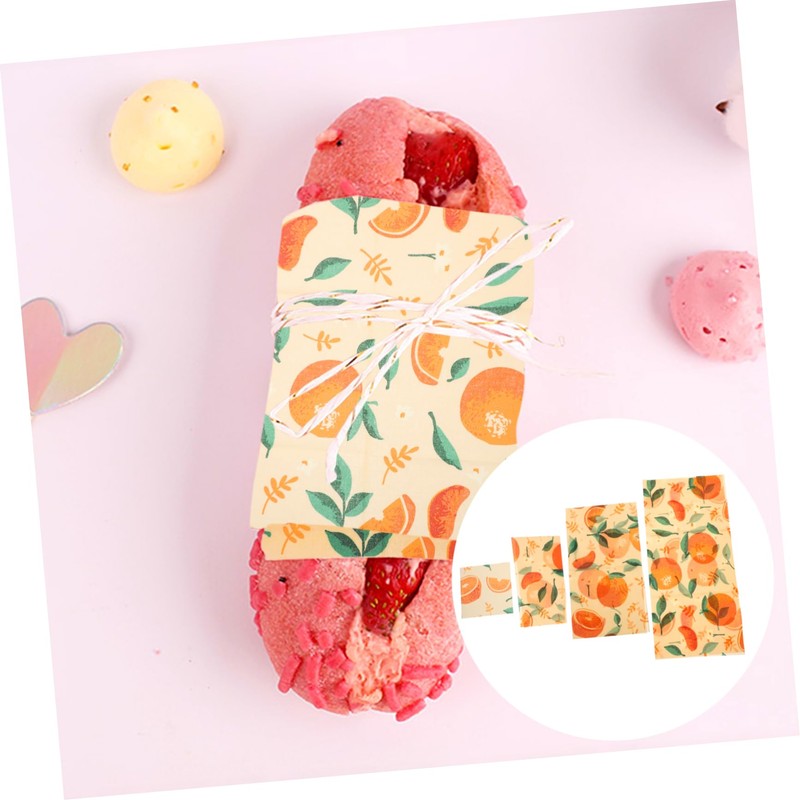 Beavorty Beeswax Food Wrap 3 Sheets Preservation Cloth Reusable Food