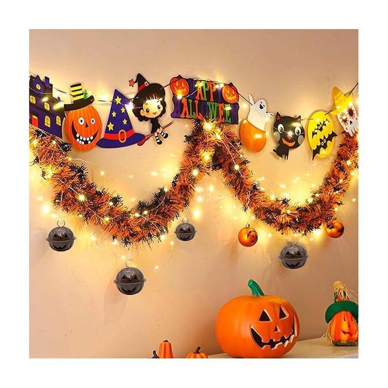 18 Tin Bell, Christmas Bell, Retro Pumpkin Shaped Decorative Bell,