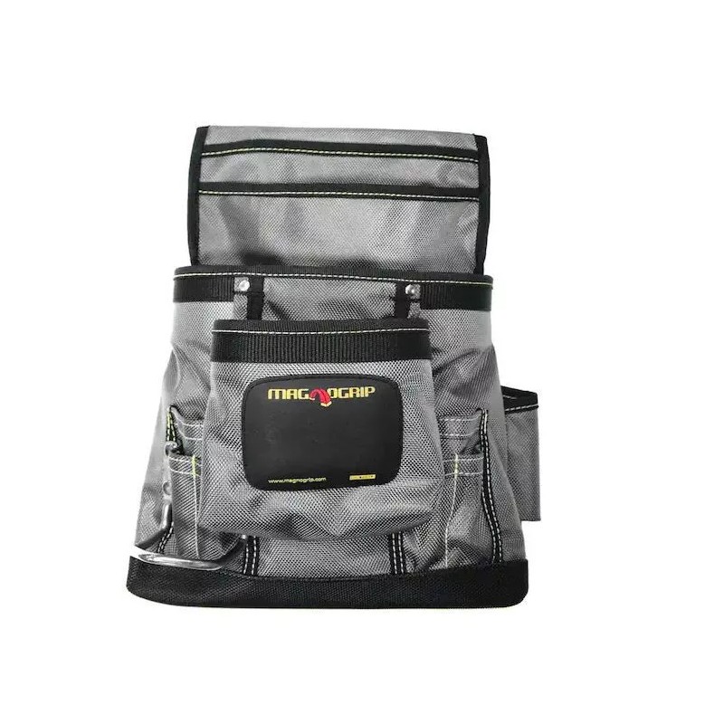 Magnogrip 11 in. 10-Pocket Platinum Magnetic Tool Pouch with Belt