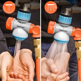 GRÜNTEK Flexible Tap Adapter with Rotatable and Tilting Hose Connection and Tap Function with 2 Water Jet Types
