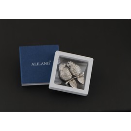 Alilang Vintage Crystal Lovebird Cocktail Ring Adjustable Stretch Band Sparkly Rhinestone Statement Jewelry