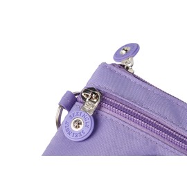 ERJUR Small Wallet for Women Men Coin Purse Change Holder Zipper Nylon Coin Purse with Keychain, Deep Purple, Fasion Coin Purse