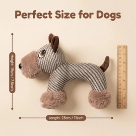 CavspkArt Linen Dog Toys with Squeaker, Tough Interactive Dog Chew Toy for Relieve Boredom and Anxiety, Teeth Cleaning Dog Toy with Squeaker (A2)