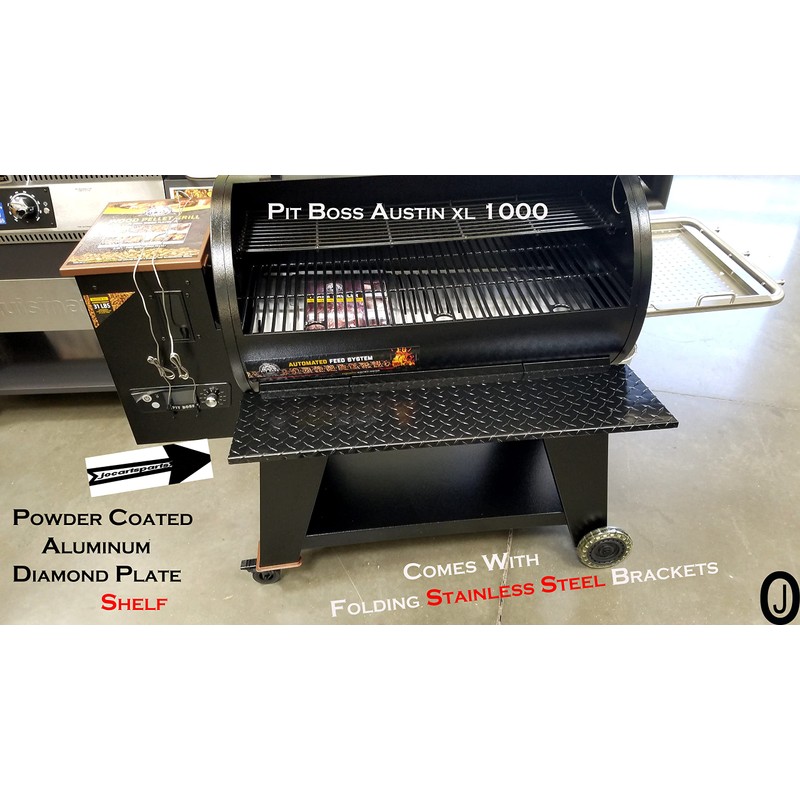 Powder Coated Diamond Plate Folding Shelf For Pit Boss 1000
