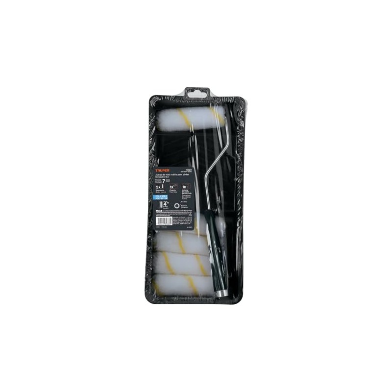 Truper KIT-ROPI-420N, Kit de rodillo para pintar 4" (maneral, charola