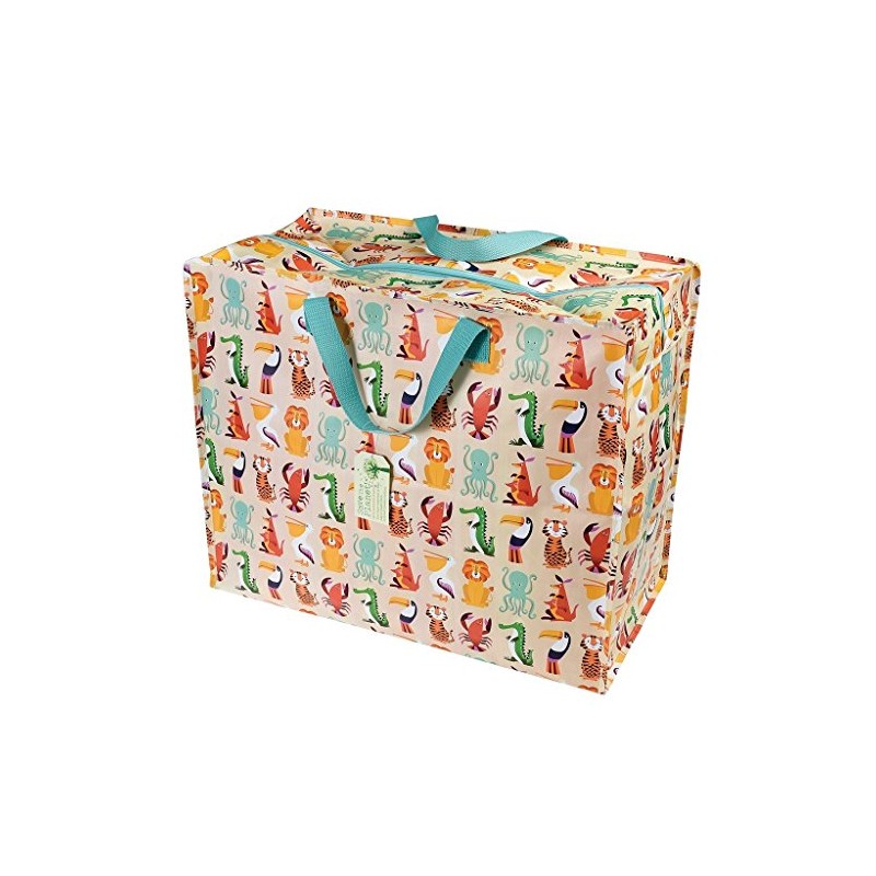 dotcomgiftshop Riesen-Aufbewahrungsbeutel/-tüten mit Tiermotiven, Plastik, Colourful Creatures, Jumbo