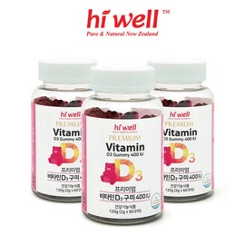 Hiwell Vitamin D3 400IU 60 Gummies (3 bottles) / 하이웰 비타민D3 400IU 60구미 3통