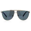 Unisex Fashion Sunglasses Flat Top Metal Frame Trendy Designer Gold,