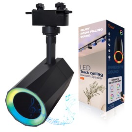 Gsou Track Lighting Speakers, Track Light Bluetooth Speaker for Smart TV, H Type Track Head/Rotatable/Plug in,RGB Color Changing Lights Bluetooth Ceiling Speakers for Home, Kitchen,Karaoke,Game Room