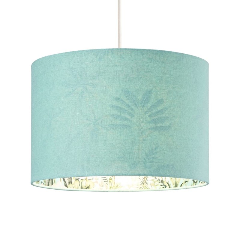 Unique and Modern Jungle Print Duck Egg 12" Lampshade with