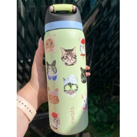 AS SHOW Owala 32oz FreeSip Water Bottle Cat Collage Catwala Urban Outfitters Exclusive N