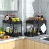 petisal Under Sink Organizer -2 PACK|Pull Out Bathroom Organizer|2 Tier