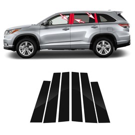 Black Car Window Center Pillar Stickers for Toyota Highlander Window Trim Protect The Center Pillar Prevent Scratches Car Tuning Accessories (fit for Highlander(2014-2020))