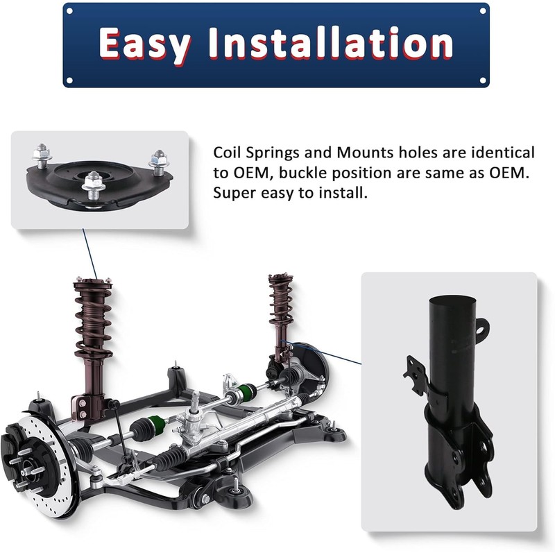 MOSTPLUS Rear Pair Complete Struts Spring Compatible for 2013-2017 Honda