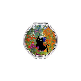 3 Compartments Detachable Mini Pill Case for Purse Pocket, Travel Pill Organizer, Small Portable Metal Pill Box with, Three Times a Day Pill Container for Children, Men and Women - Cat in The Flowers