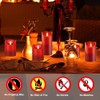 HEIOKEY 3 Pack Red Flickering Flameless Candle Set, Battery Operated