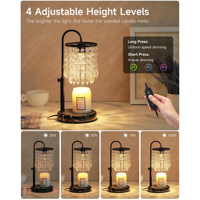 Candle Warmer Lamp with Timer Dimmer and 3 Bulbs, Candle
