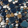 Parrotile Pebble Tile for Shower Floor Aqua Cobalt Blue Mosaic