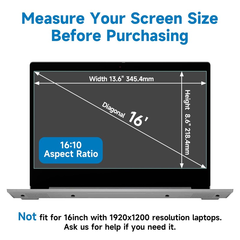 2 Pack 16 Inch 16:10 Anti Blue Light Laptop Screen