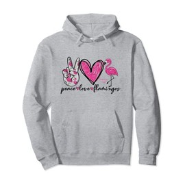 Peace Love Flamingos Pullover Hoodie