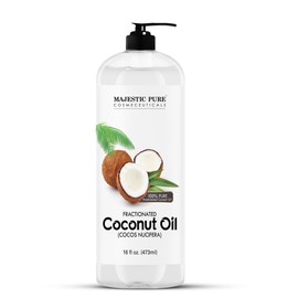 Majestic Pure Majestic Pure Fractionated Coconut Oil - Relaxing Massage Oil, Liquid Carrier Oil for Diluting Essential Oils - Skin, Lip, Body & Hair Oil Moisturizer & Softener - 16 fl oz - Set of 2