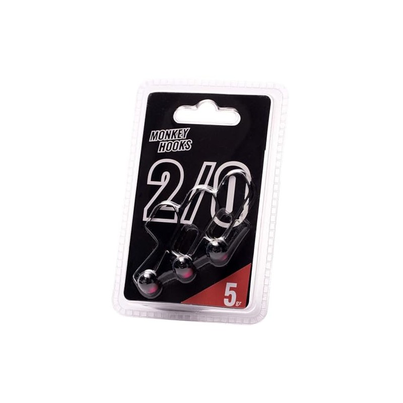 Monkey Lures Hook - 3 Jig Heads, Size/Weight/Colour: Size 2/0