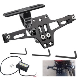 HIULLEN Kennzeichenhalter Motorrad, Verstellbarer Kennzeichenhalterung, Nummernschildhalter, Universal CNC Aluminiumlegierung Verstellbarer Motorrad für die Meisten Gängigen Motorradmodelle