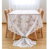 GEFEII White Lace Tablecloth Rectangular for Rectangle Table Crochet Lace