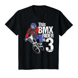 Kids 3 Year Old BMX Birthday Party Boys Dirt Bike Biking 3rd Gift T-Shirt