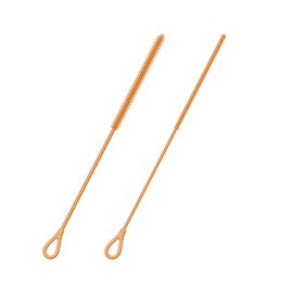 2Pcs Reusable Silicone Straw Cleaner Brush Extra Long, Bendable Crevice Brush for Glass, Metal Straw, Pipe Cleaning (6mm+8mm)