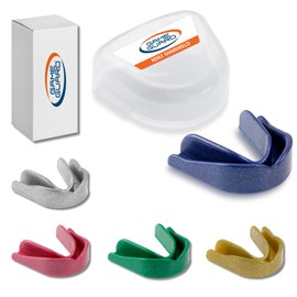 GAME GUARD – 10 x Boil & Bite Mouth Guards/Gum Shields – Mouldable Mouthguards/gumshields - Adult/Senior – for School & Clubs, Rugby, Hockey, GAA (Mixed Sparkle Colours)