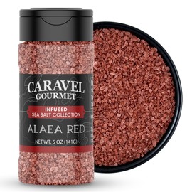 Hawaiian Alaea Red Sea Salt, Sea Salt Infused With Baked Red Alaea Clay From Hawaii - 5 oz Shaker - Caravel Gourmet