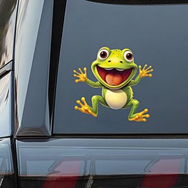 2PC Happy Frog Vinyl Stickers Waterproof Decorative Decals for Laptop Car Truck Bumper Motorcycle Wall A-20